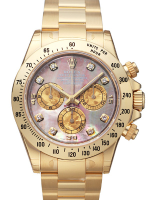 Rolex Cosmograph Daytona Yellow Gold 116528 Dark Pearl