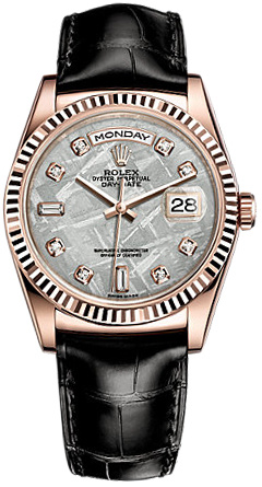 Rolex Day-Date 36mm 118135 Meteorite Black-strap