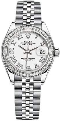 Rolex Lady-Datejust 28mm 279384rbr White Roman