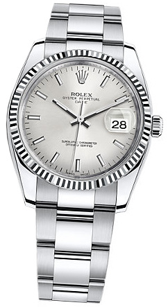 Rolex Oyster Perpetual Date 34mm 115234 Silver Index