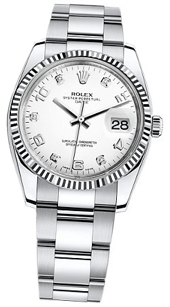 Rolex Oyster Perpetual Date 34mm 115234 White