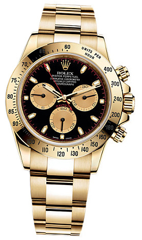 Rolex Cosmograph Daytona Yellow Gold 116528 Black