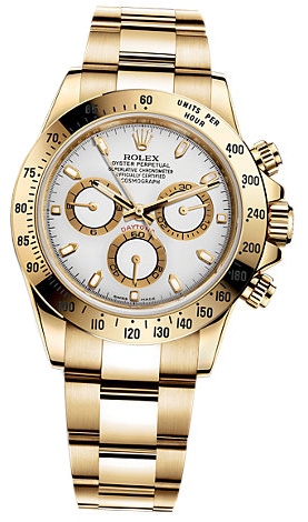 Rolex Cosmograph Daytona Yellow Gold 116528 White