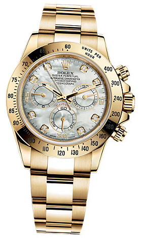 Rolex Cosmograph Daytona Yellow Gold 116528 White Pearl