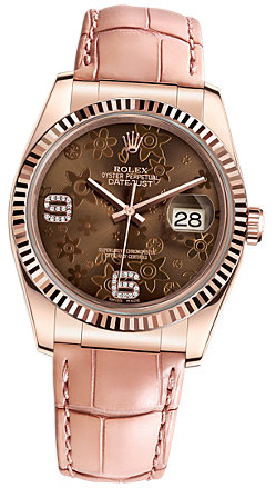 Rolex Datejust 36mm 116135 Chocolate Floral