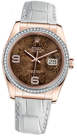 Rolex Datejust 36mm 116185 Chocolate Floral