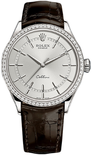 Rolex Cellini Time 39mm 50709RBR Rhodium Brown-strap