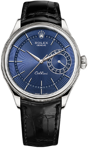 Rolex Cellini Date 39mm 50519 Blue Black-strap
