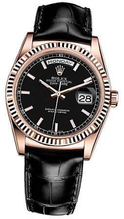 Rolex Day-Date 36mm 118135 Black-strap
