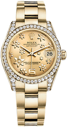 Rolex Datejust 31mm 178158 Champagne Floral Oyster-band
